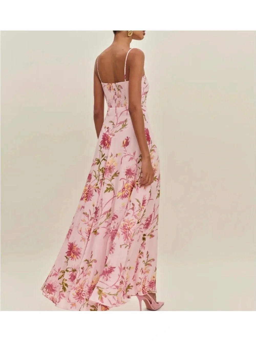 Reformation Bea Pink Floral Maxi Dress - Picture 2 of 8